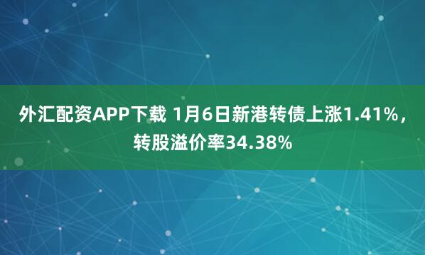 外汇配资APP下载 1月6日新港转债上涨1.41%，转股溢价率34.38%